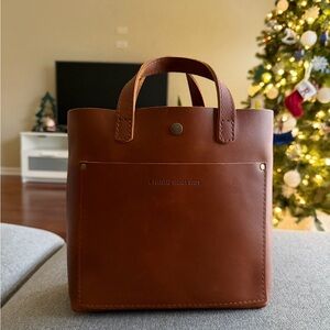 Portland Leather Goods mini crossbody tote - honey